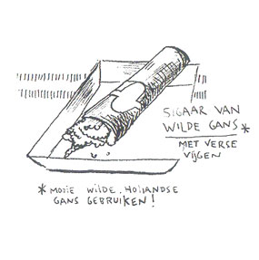 tekening sigaar van wilde gans